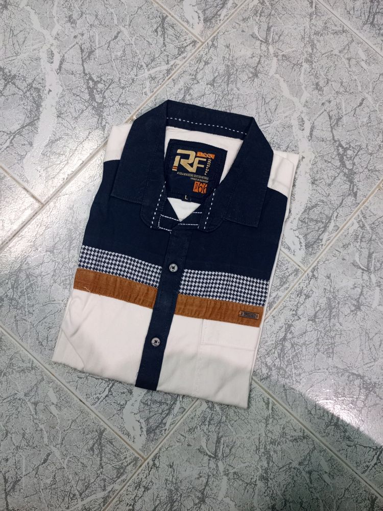 White Mens Shirt Size L