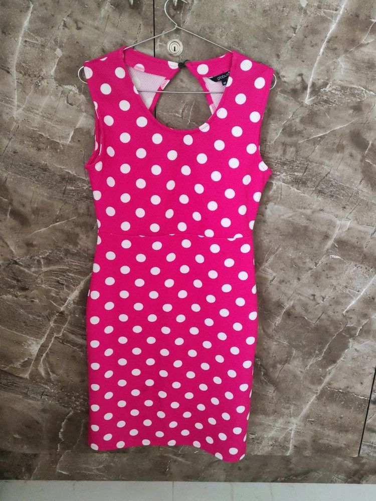 Pink Polka Bodycon Dress