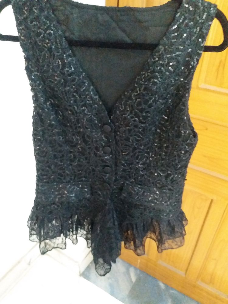 Partywear Black Sequence Top