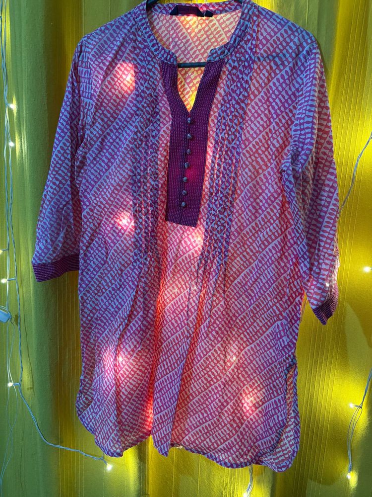 Elegant Purple Print Kurti