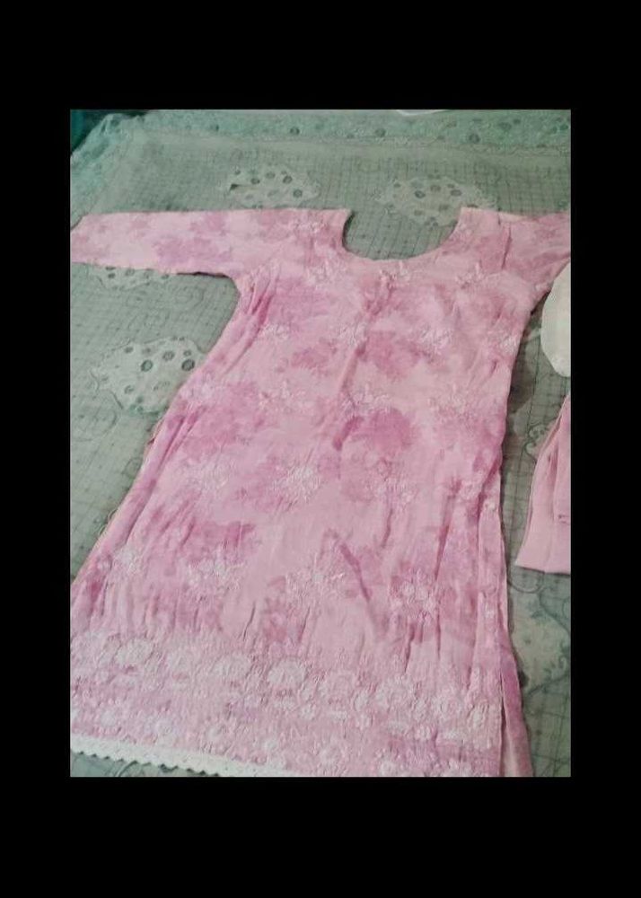 Pink Embroidered Kurta