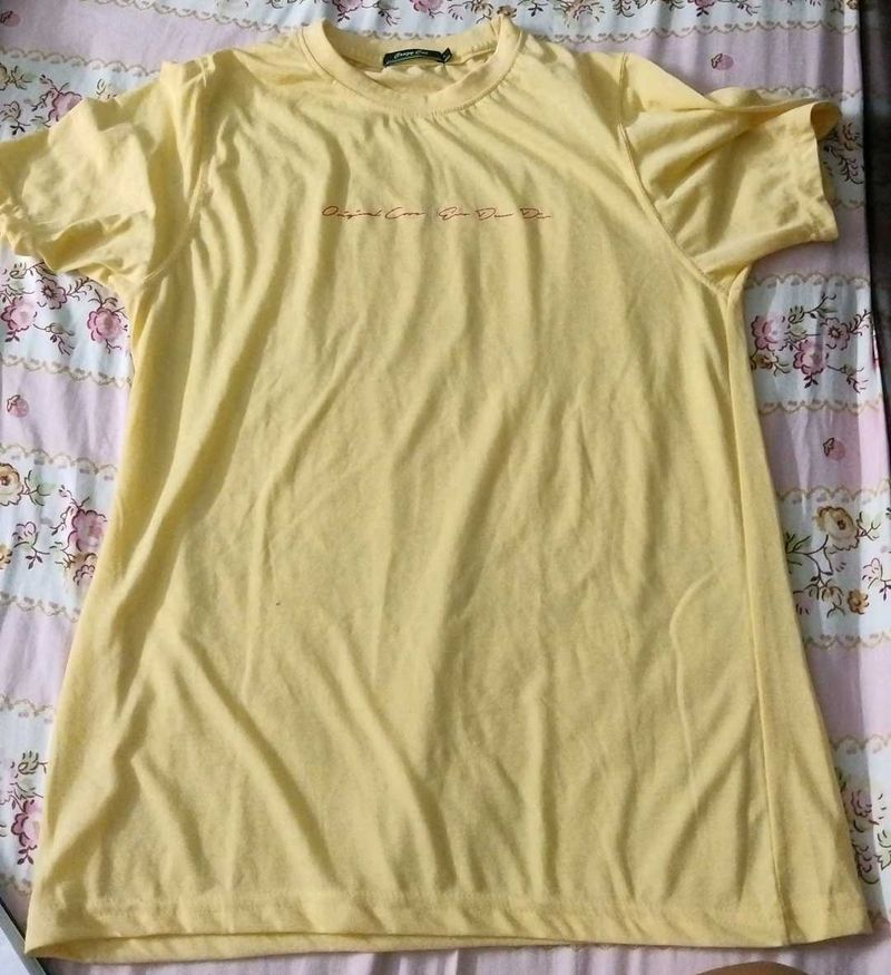 Yellow Graphic Tee Dress