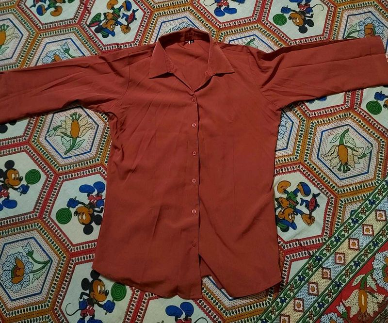 Vintage Style Rust Colour Shirt