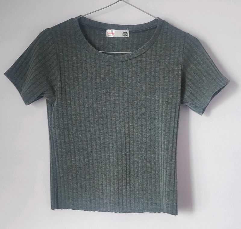 Grey Crop Top