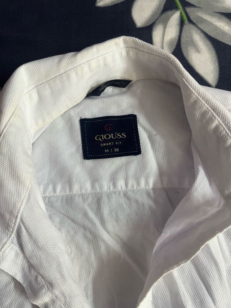 smart fit white cotton shirt