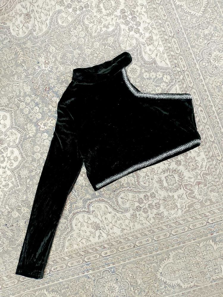 Shein Black One Shoulder Top.