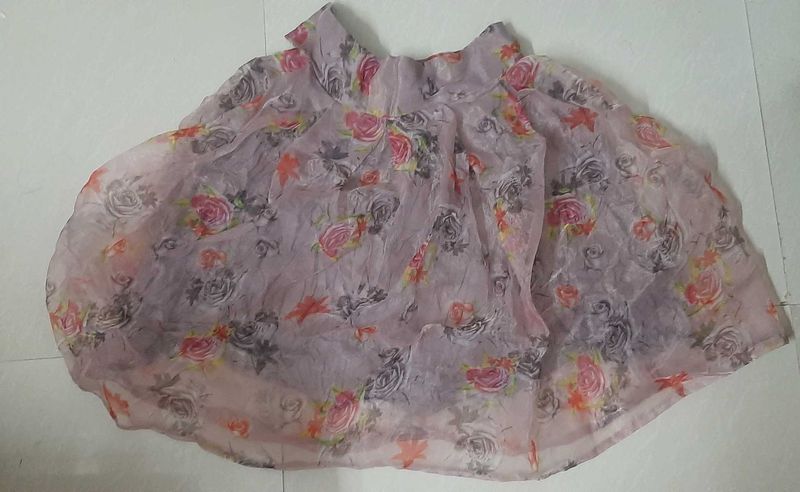 🌸 Organza Floral Block Pleated Skirt | Dreamy🌸