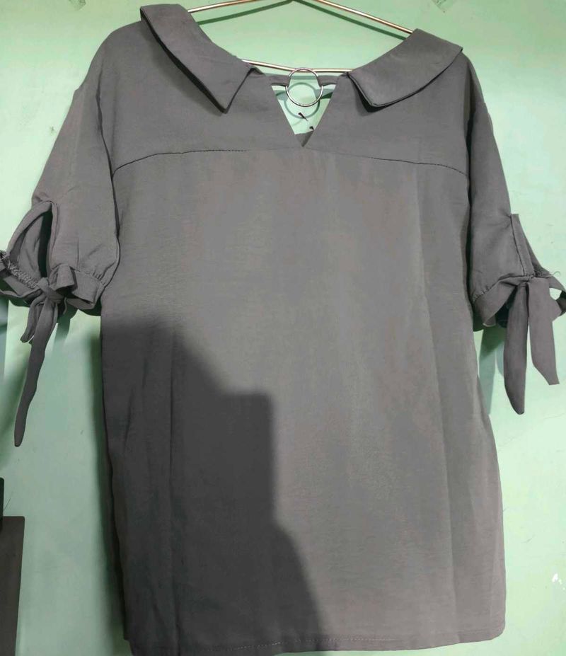 Olive Green Peter Pan Collar Top