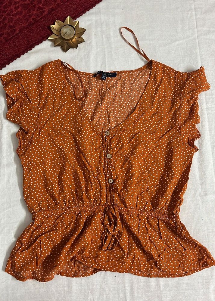 Polka Peplum Top
