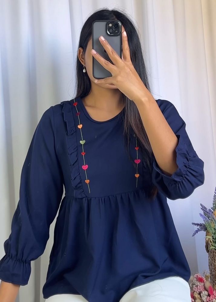 Heart Embroidery Top