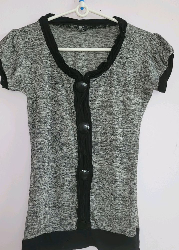 Grey &amp; Black Top. Size XXS To S