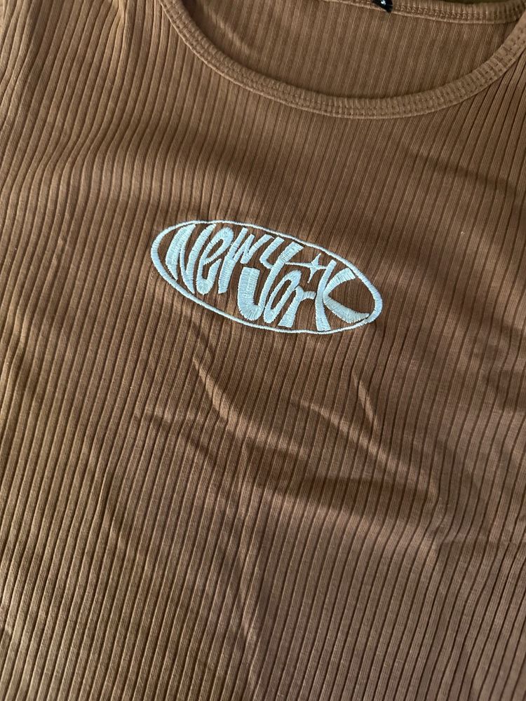 Brown Ribbed Top