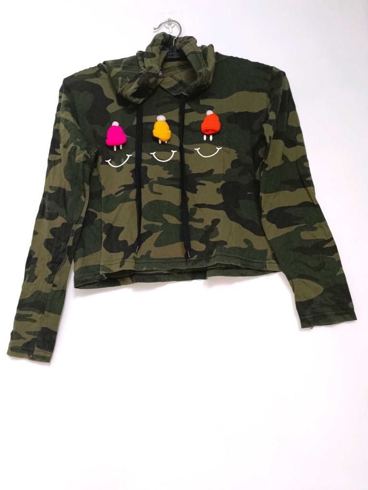 Camo Hoodie with Cute Details