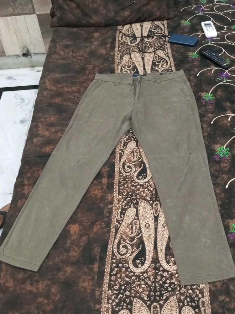 Olive Green Casual Pants