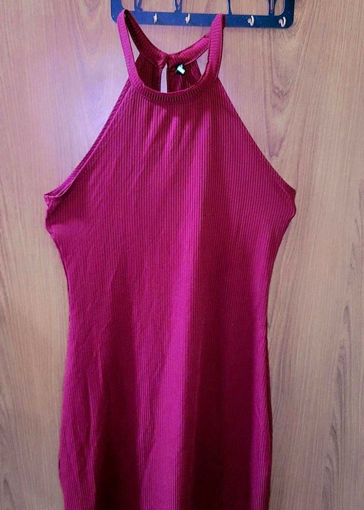 Ribbed Halter Bodycon Dress