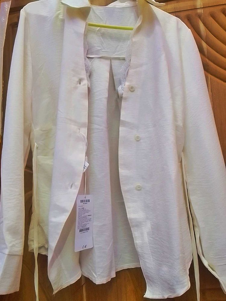 Elegant White Button-Down Shirt