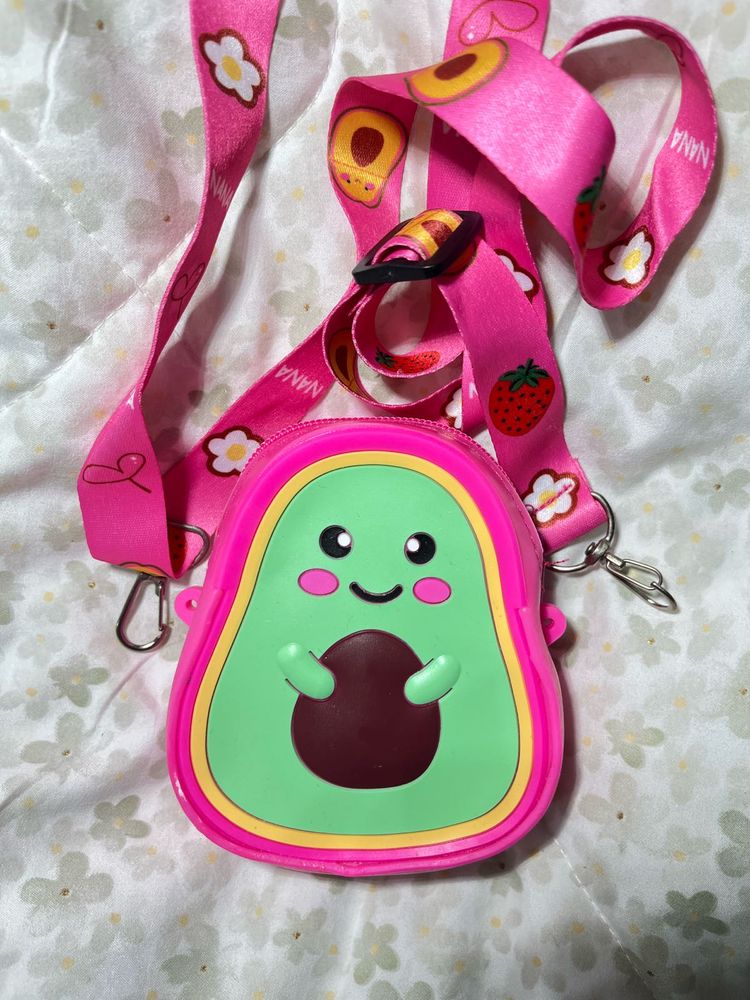 Cute Silicon Avocado Shaped Bags With Strap