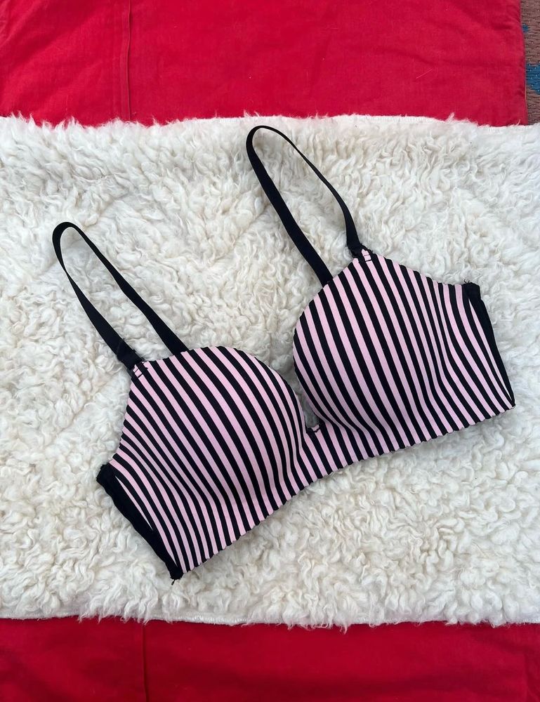 Striped push-up double padded Bra