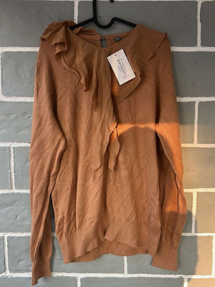 Ruffled Knit Sweater