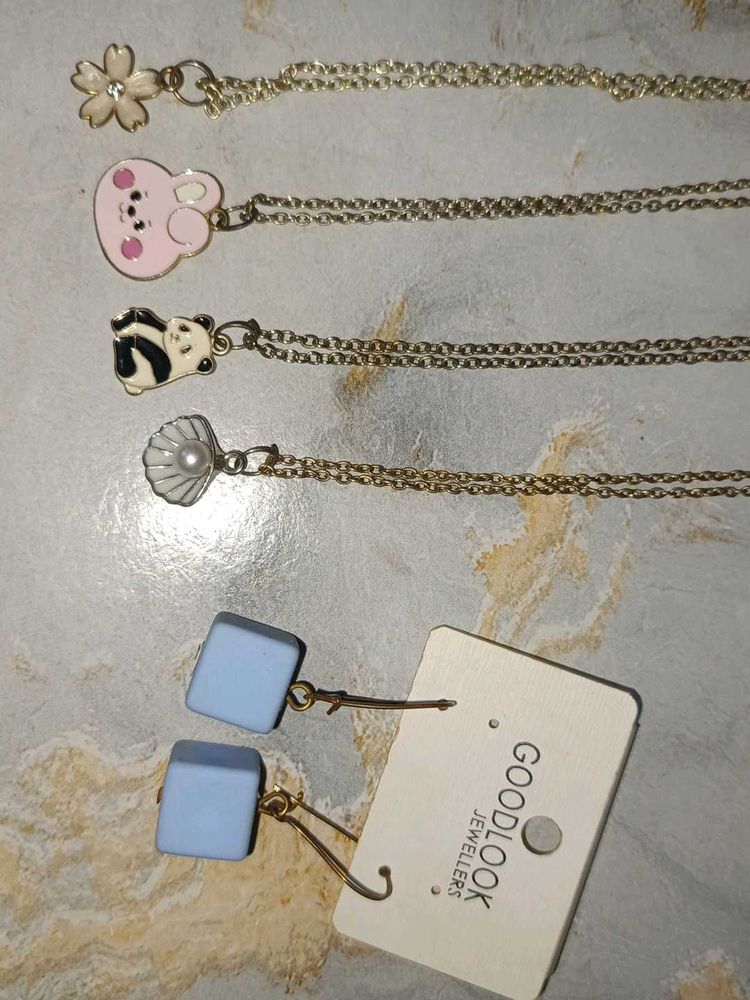 1 earring and 4 cute pendents