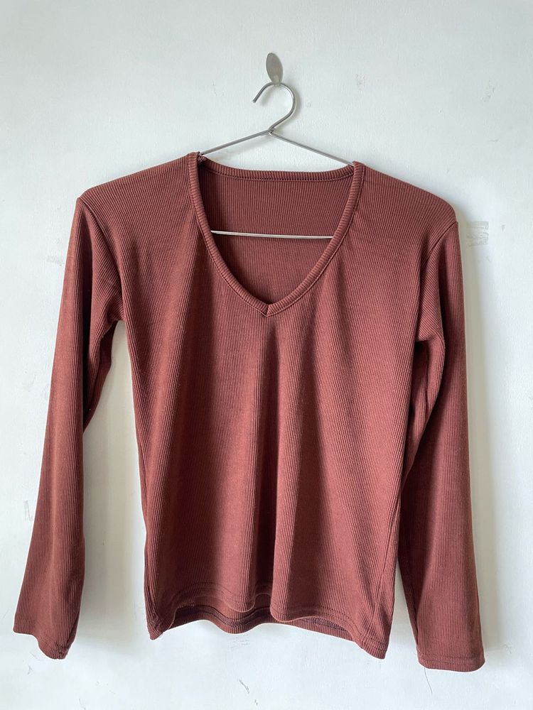 Long Sleeve V-Neck Top