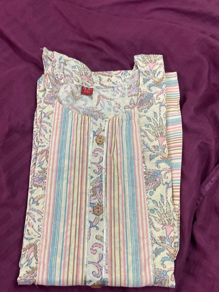 XXL Floral &amp; Striped Kurti