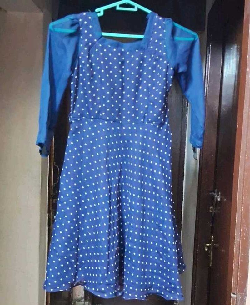 OfferjustfornowBlue Polka Dot Dress