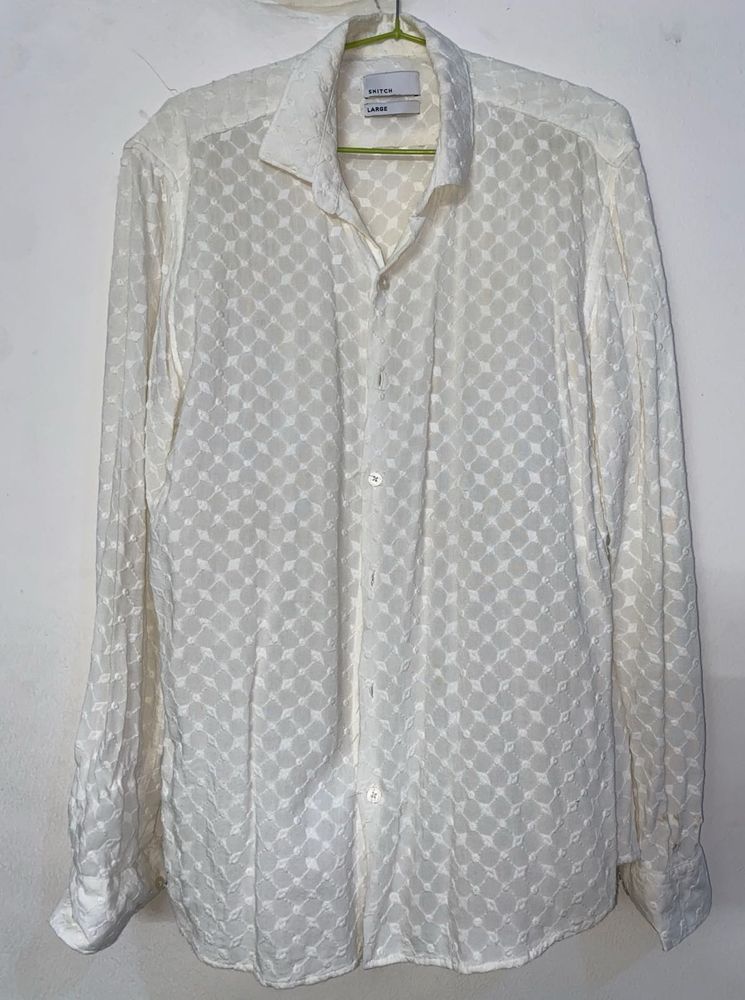 Snitch White Embroidered Shirt
