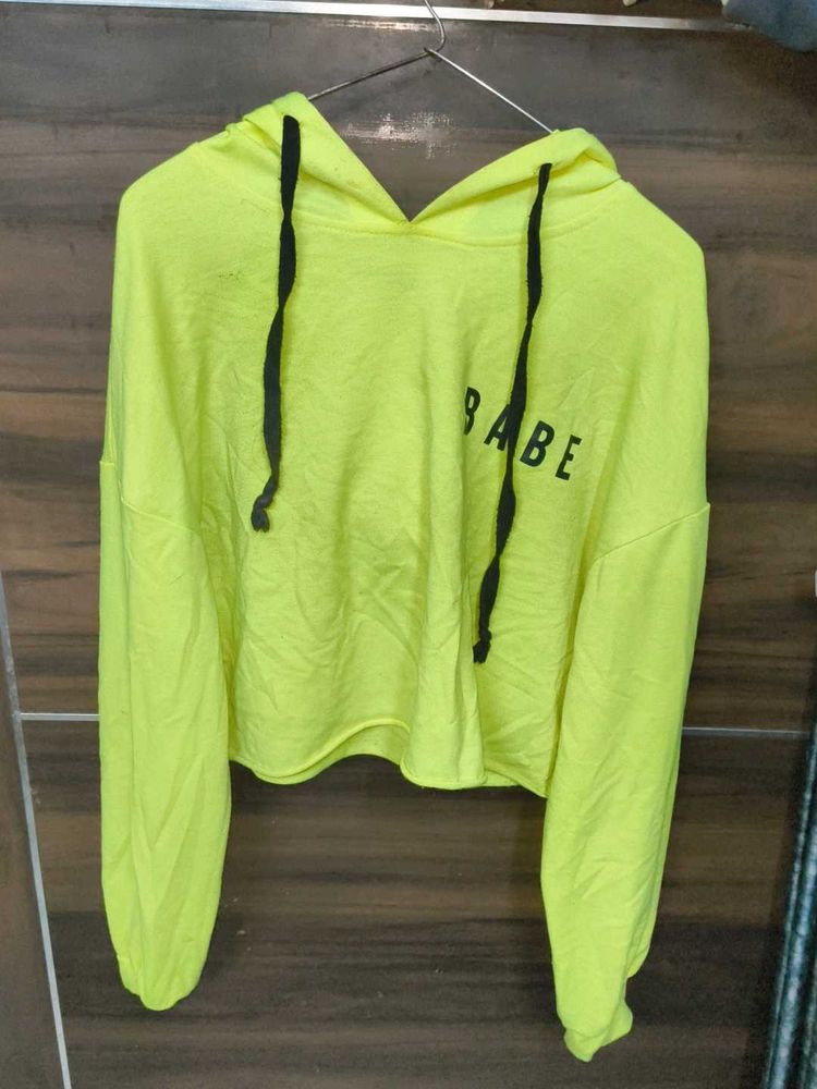 Shein Babe Neon Oversized Crop Sweatshirt