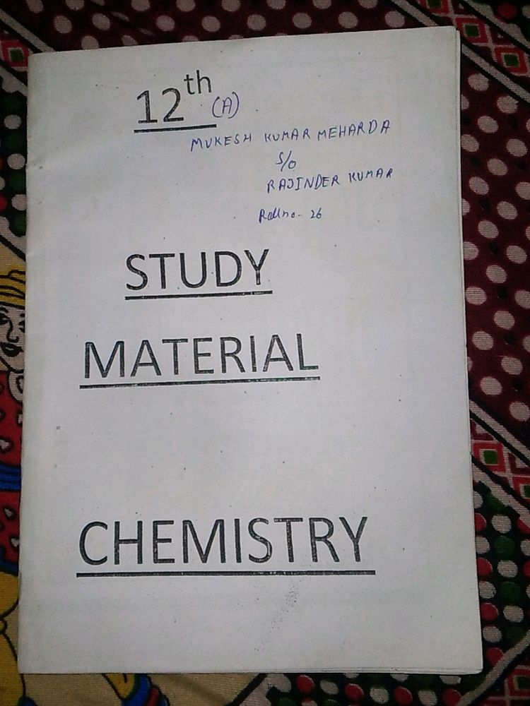 Study Material Of 12th Chemistry