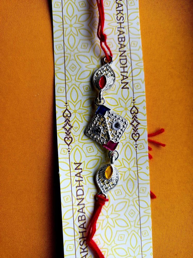 Silver Polish Rakhi
