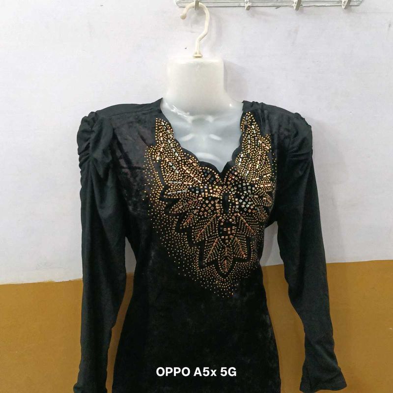 Elegant Black Embellished Dress