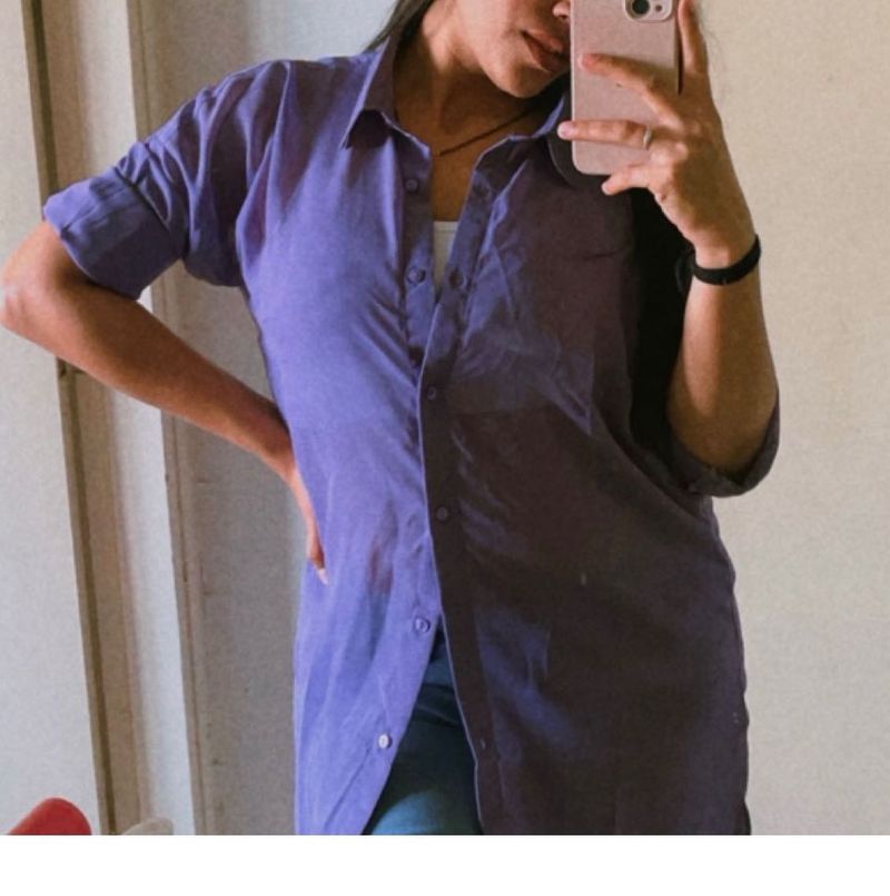 Purple Oversized Button-Down Shirt