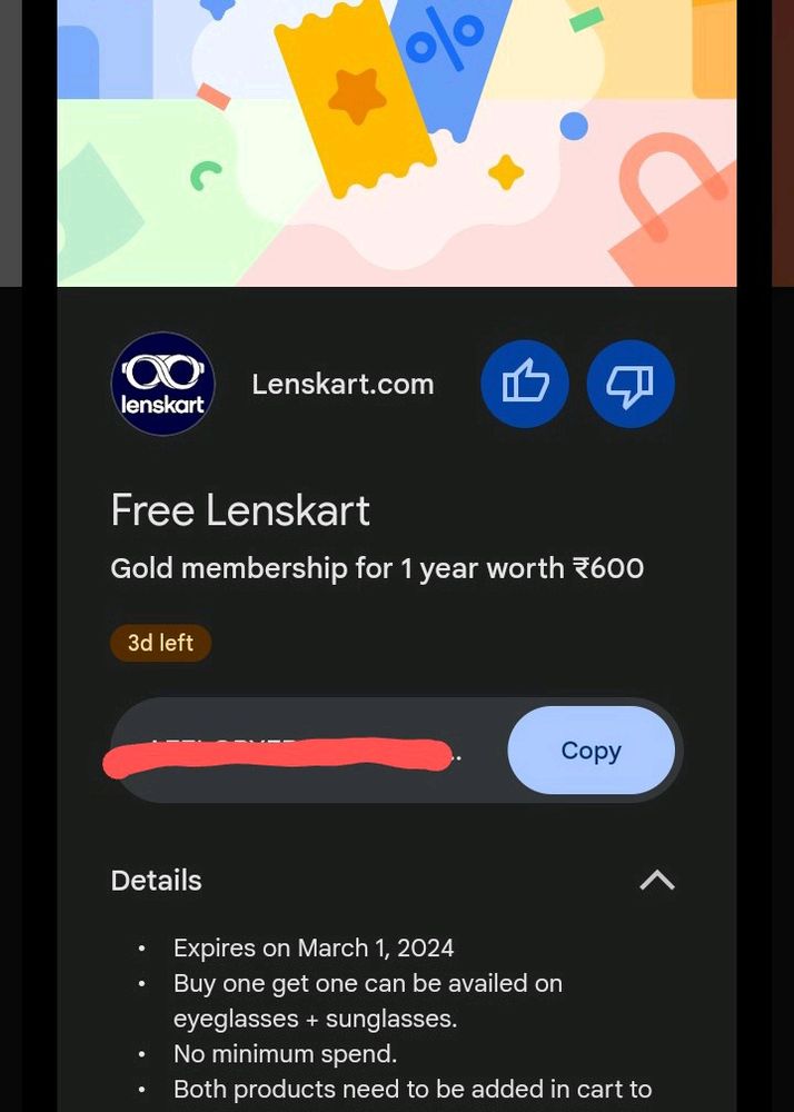 Free Lenskart Gold Membership For 1 Year