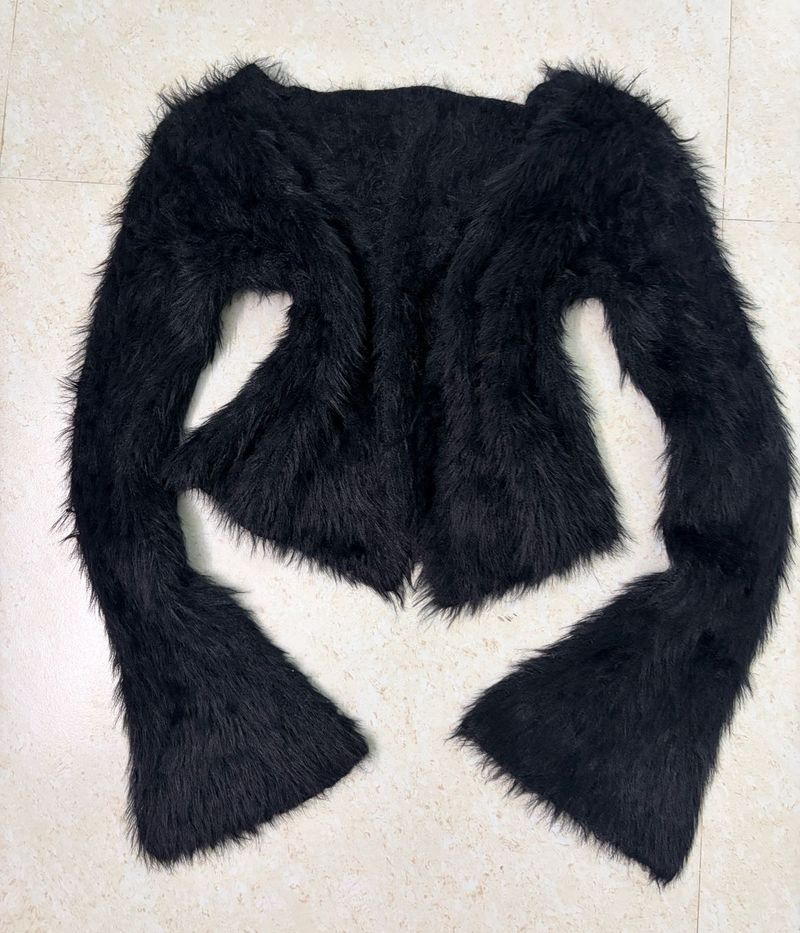 Y2K Fluffy  Long Sleeve Cardigan 🖤