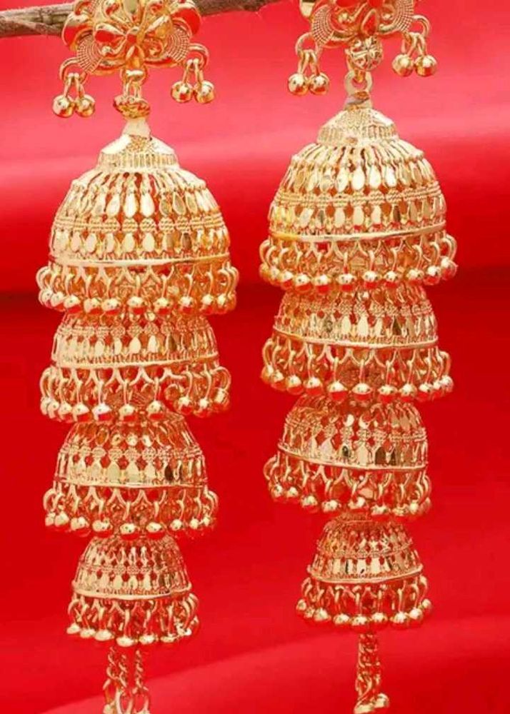 Golden Jhumka Earrings