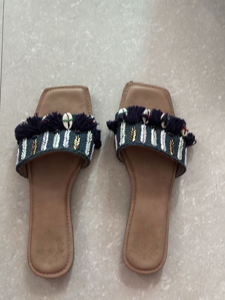 Embellished boho Flat Sandals