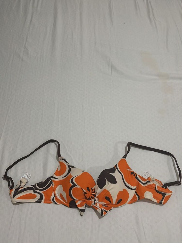 Floral Orange Bikini Top