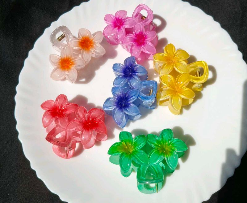 Flower Hair Clips - Set of 6