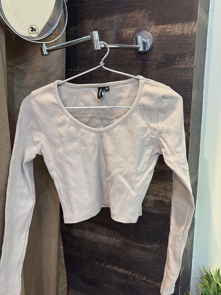 Beige Crop Top