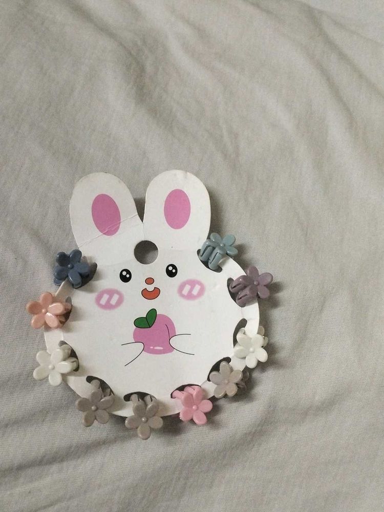 Bunny Flower Hair Clips - Adorable!