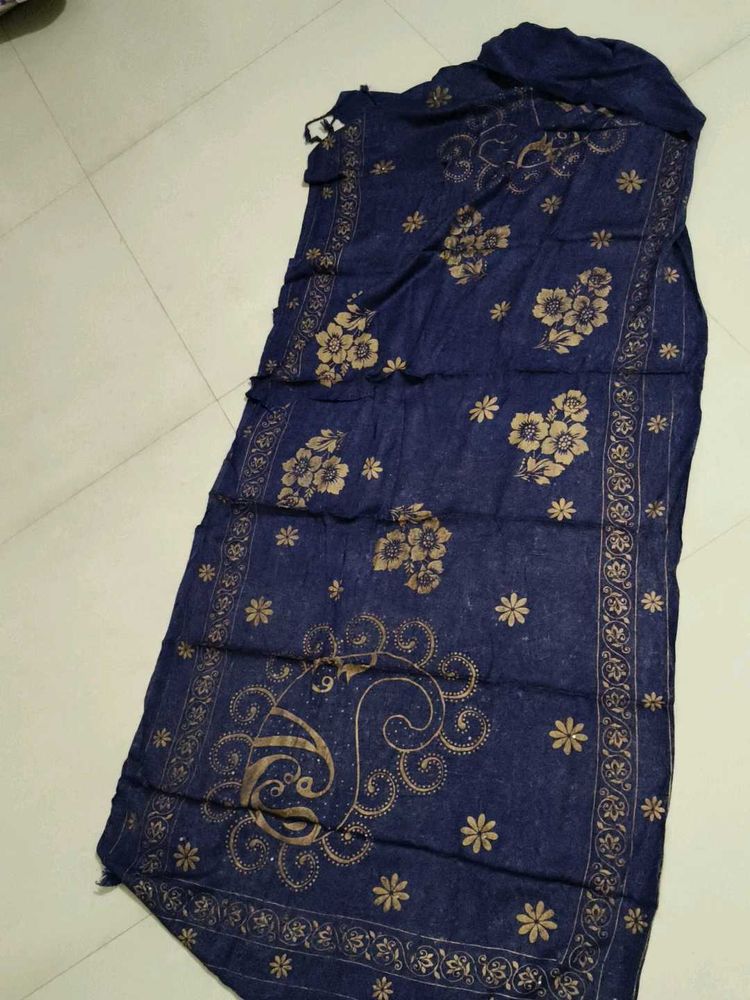 Elegant Blue &amp; Gold Dupatta