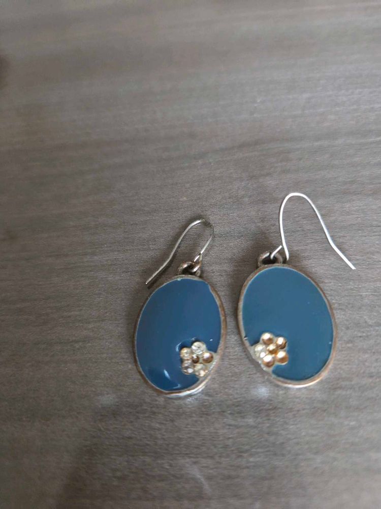 Blue Floral Earrings