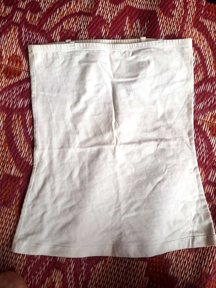 Cute Cream Tube Top Stretchable