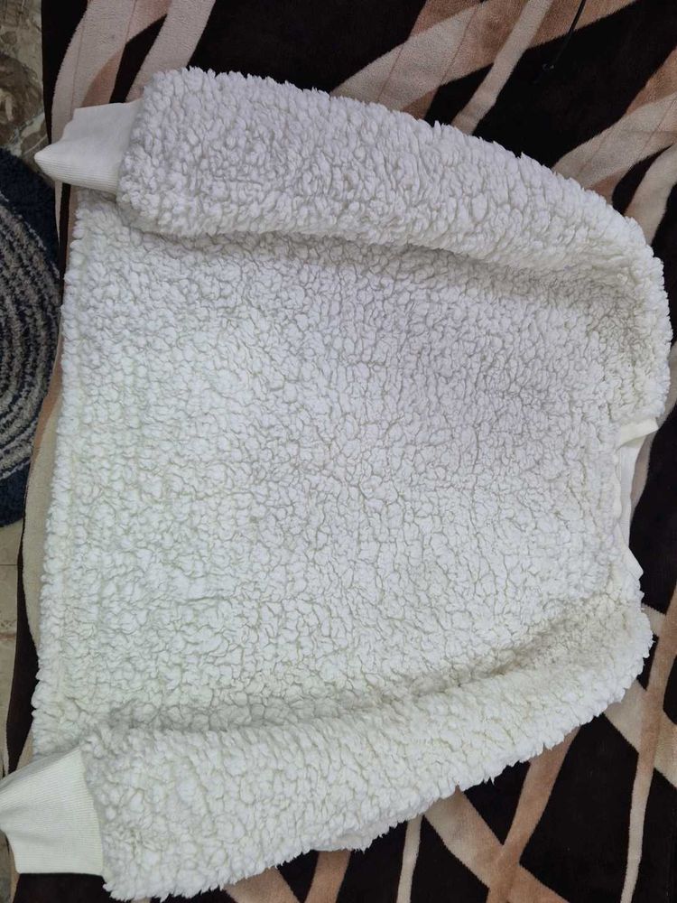 Cozy White Fleece Sweatshirt