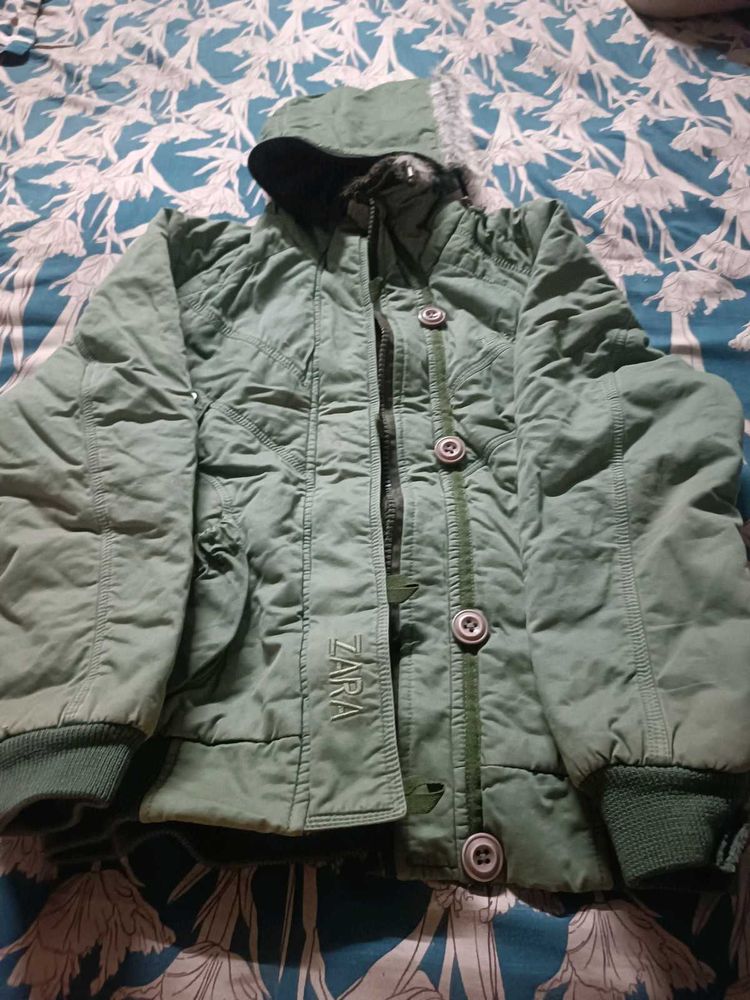 Zara Green Quilted Jacket