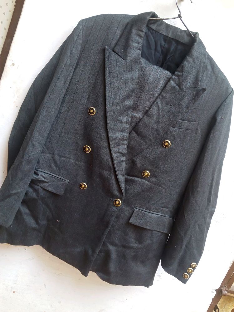 Striped Double Breasted Coat