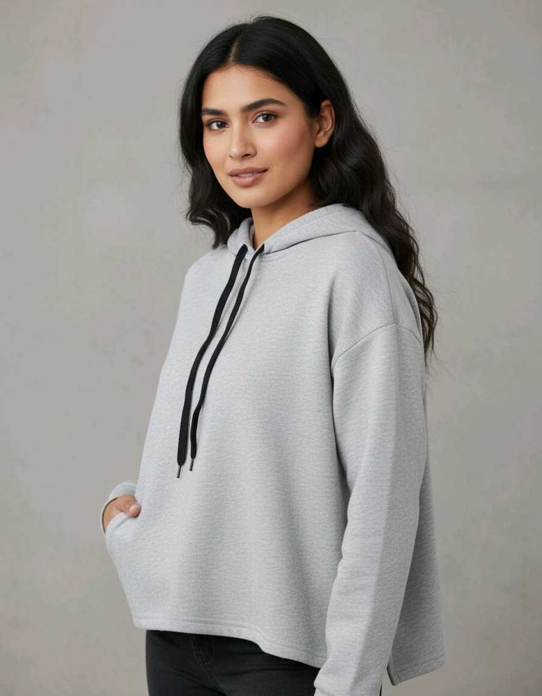 Grey Crop Hoodie (Women)