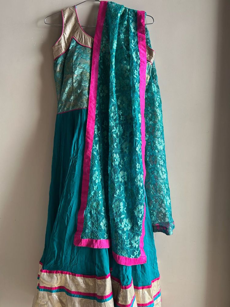 Elegant Anarkali with Dupatta and heavy border