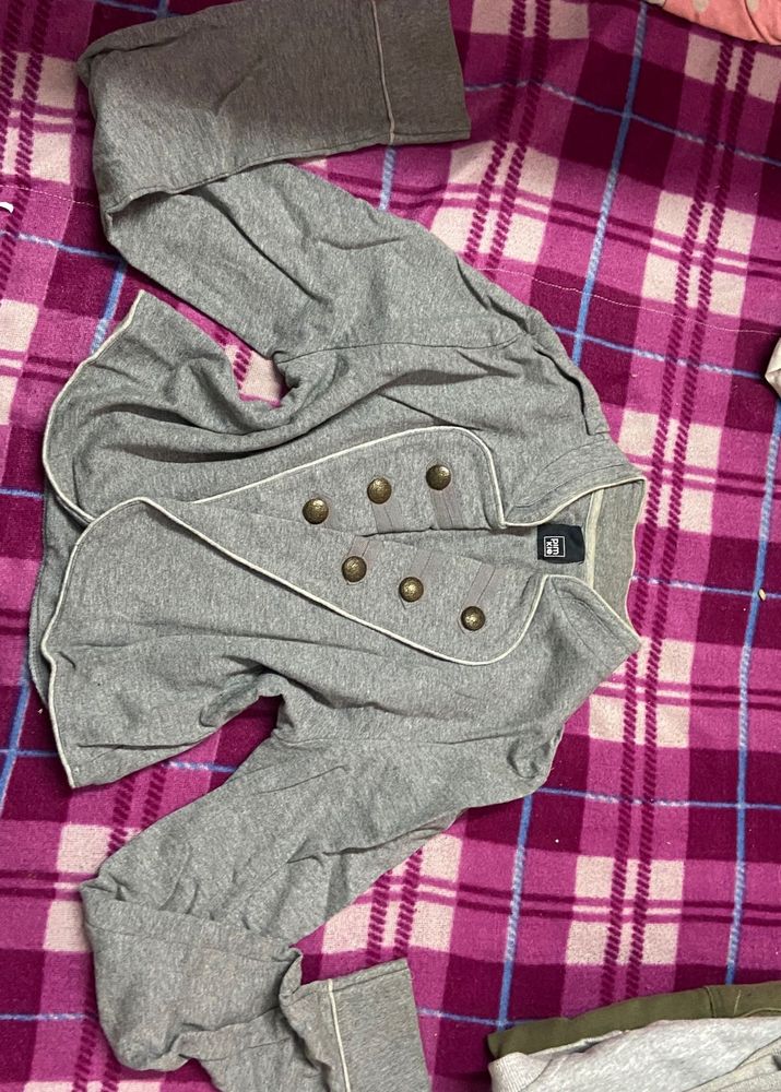 Gray Military Style Jacket